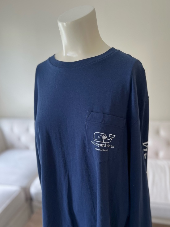 Vineyard Vines Other - Vineyard Vines Navy Long-Sleeve Pocket Tee with White Whale Logo Myrtle Beach
